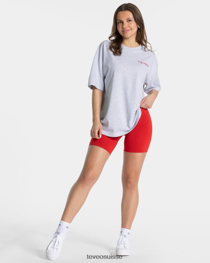 vêtements femmes TEVEO 40204P464 t-shirt oversize emblématique gris clair