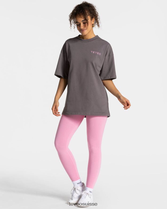 vêtements femmes TEVEO 40204P467 t-shirt oversize emblématique graphite