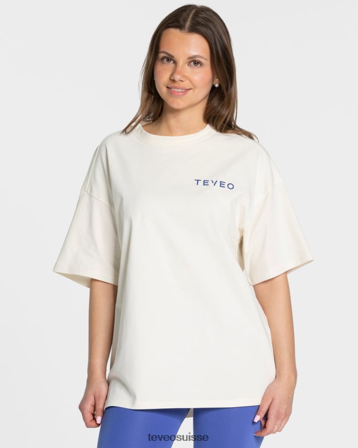 vêtements femmes TEVEO 40204P469 t-shirt oversize emblématique blanc cassé