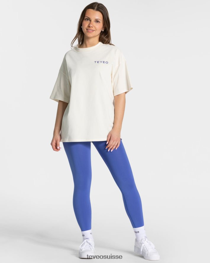 vêtements femmes TEVEO 40204P469 t-shirt oversize emblématique blanc cassé