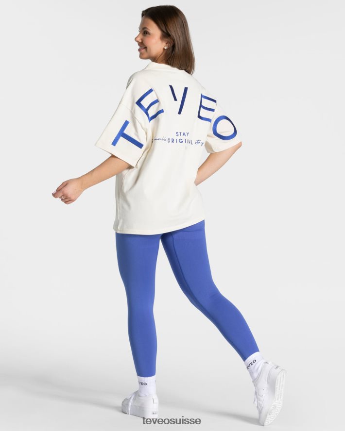 vêtements femmes TEVEO 40204P469 t-shirt oversize emblématique blanc cassé