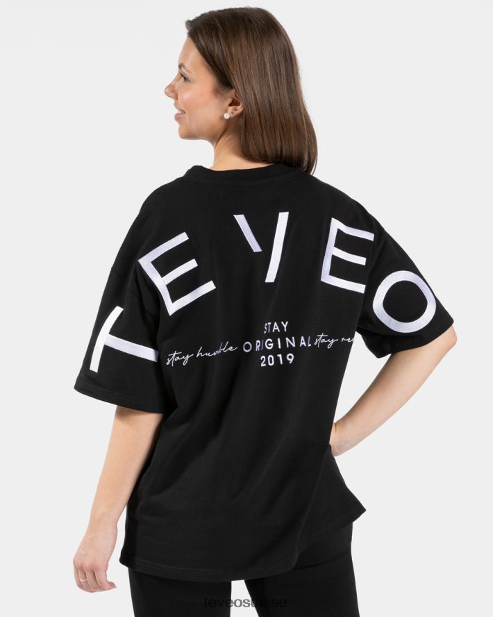 vêtements femmes TEVEO 40204P470 t-shirt oversize emblématique noir