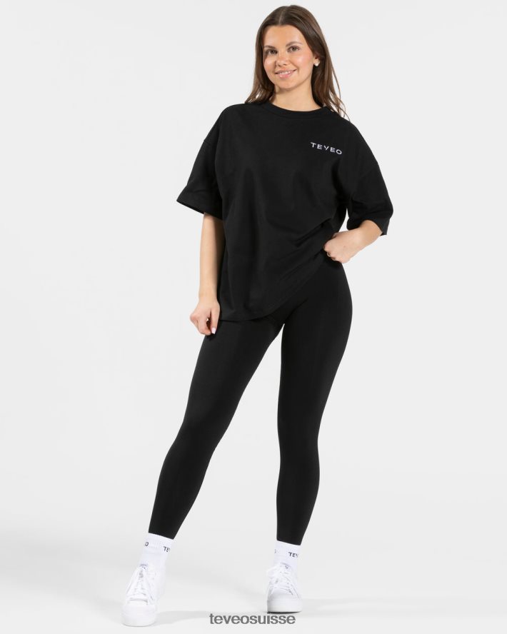vêtements femmes TEVEO 40204P470 t-shirt oversize emblématique noir