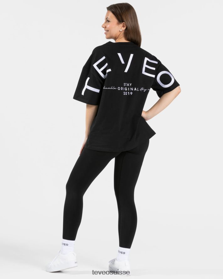vêtements femmes TEVEO 40204P470 t-shirt oversize emblématique noir