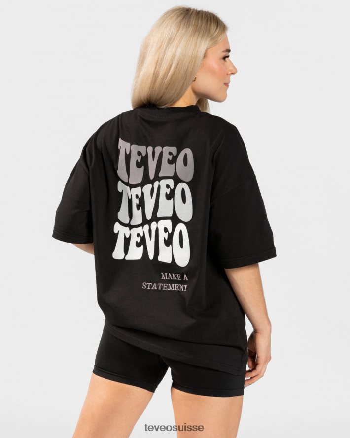 vêtements femmes TEVEO 40204P472 t-shirt oversize bonbons noir
