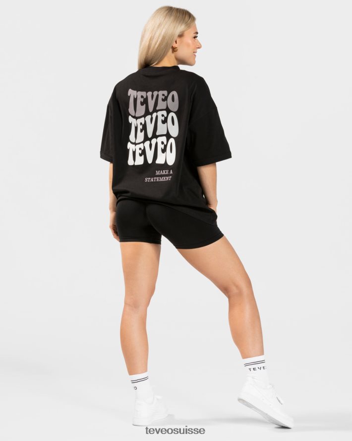 vêtements femmes TEVEO 40204P472 t-shirt oversize bonbons noir