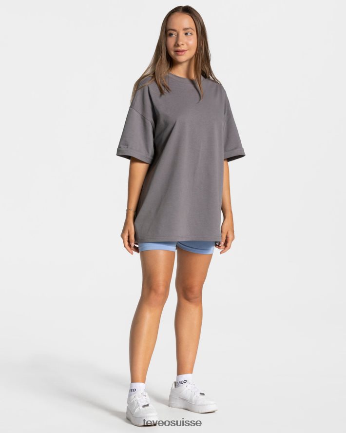 vêtements femmes TEVEO 40204P475 t-shirt oversize bonbons graphite