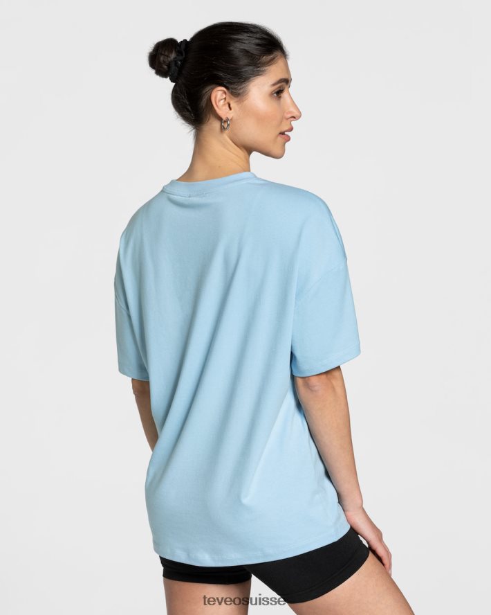 vêtements femmes TEVEO 40204P479 t-shirt oversize universitaire bleu bébé