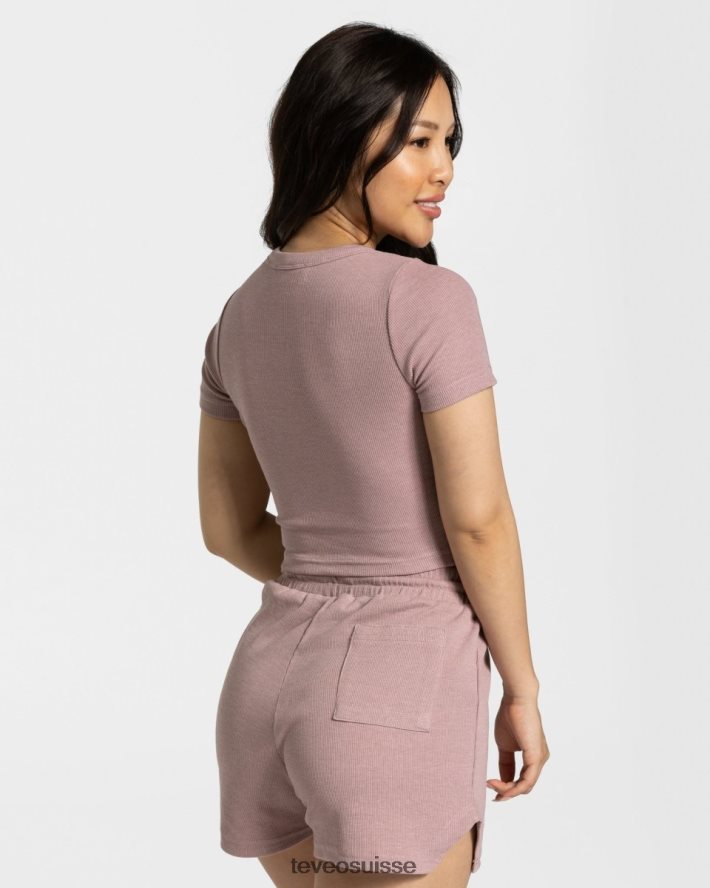 vêtements femmes TEVEO 40204P480 t-shirt décontracté vieux rose