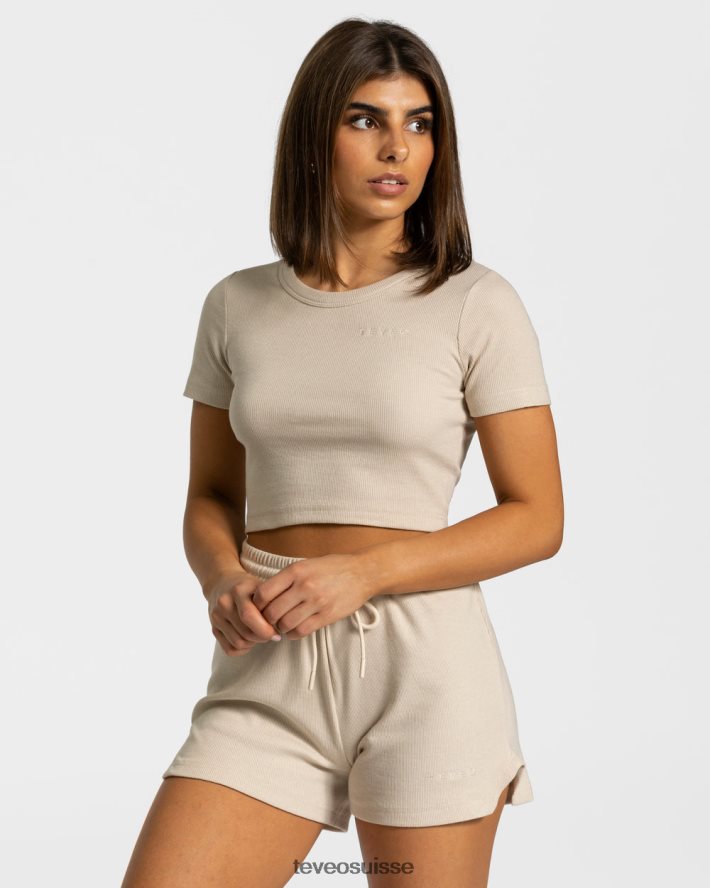 vêtements femmes TEVEO 40204P481 t-shirt décontracté beige