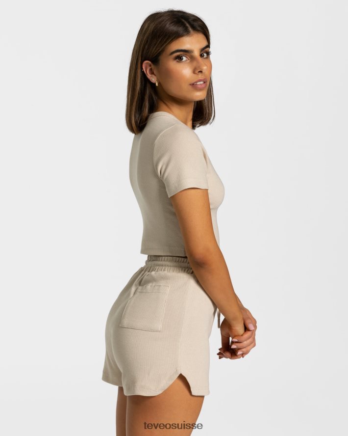 vêtements femmes TEVEO 40204P481 t-shirt décontracté beige