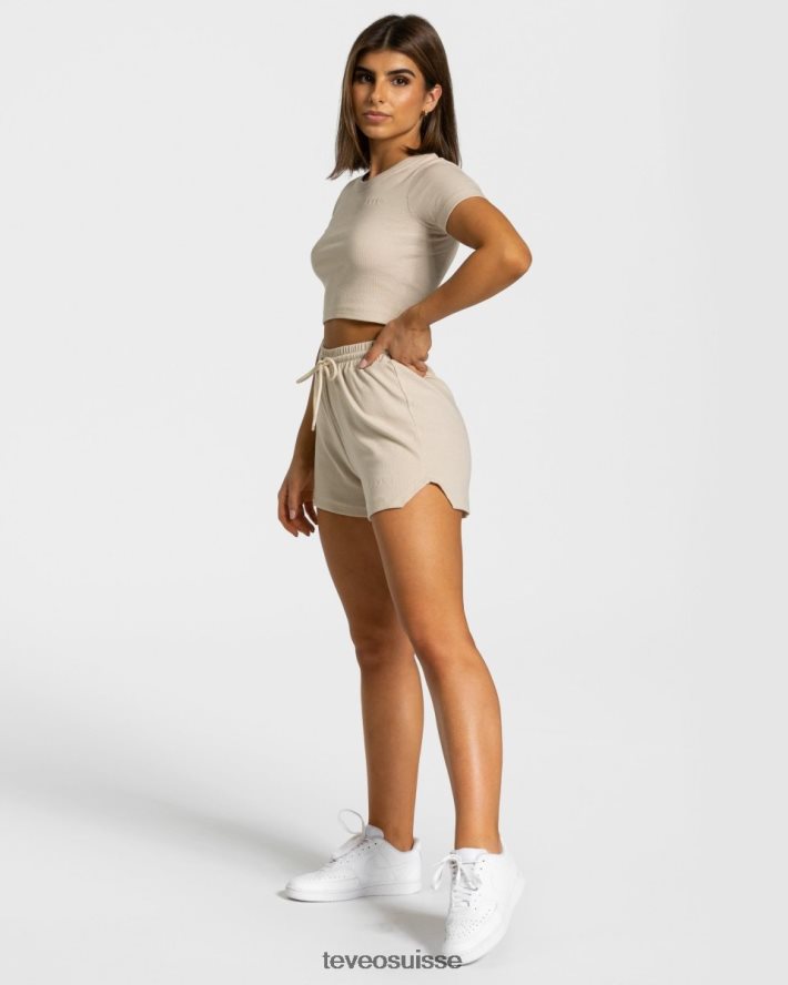 vêtements femmes TEVEO 40204P481 t-shirt décontracté beige