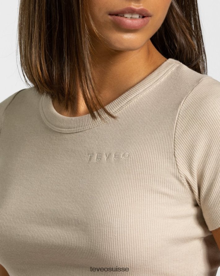 vêtements femmes TEVEO 40204P481 t-shirt décontracté beige