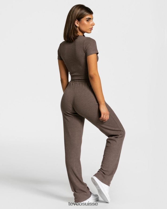 vêtements femmes TEVEO 40204P482 t-shirt décontracté marron foncé