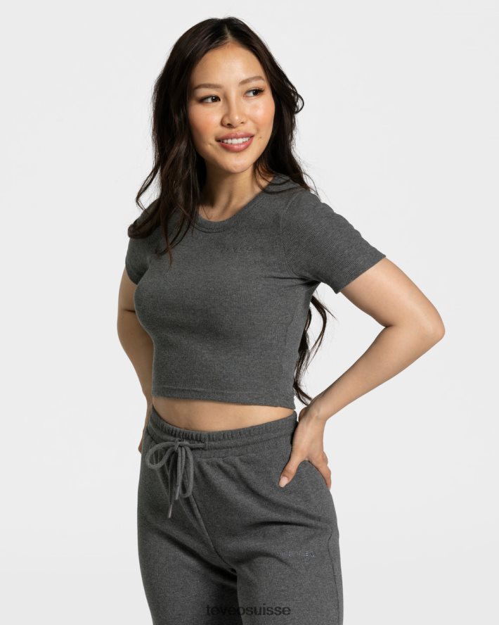 vêtements femmes TEVEO 40204P483 t-shirt décontracté gris foncé