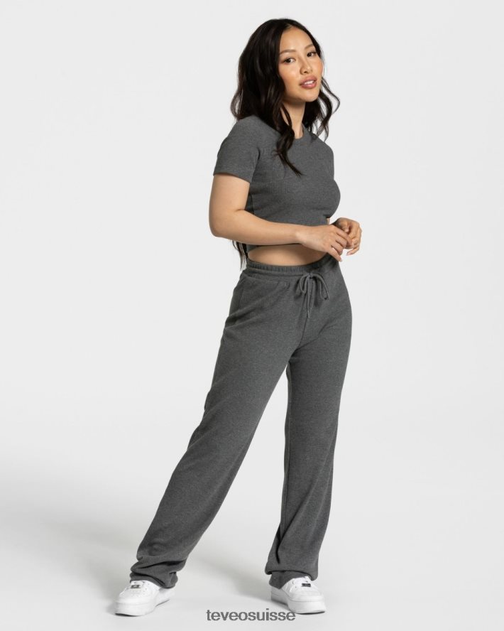 vêtements femmes TEVEO 40204P483 t-shirt décontracté gris foncé
