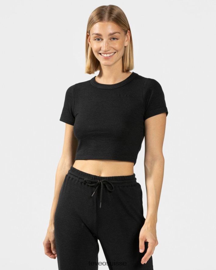 vêtements femmes TEVEO 40204P486 t-shirt décontracté noir