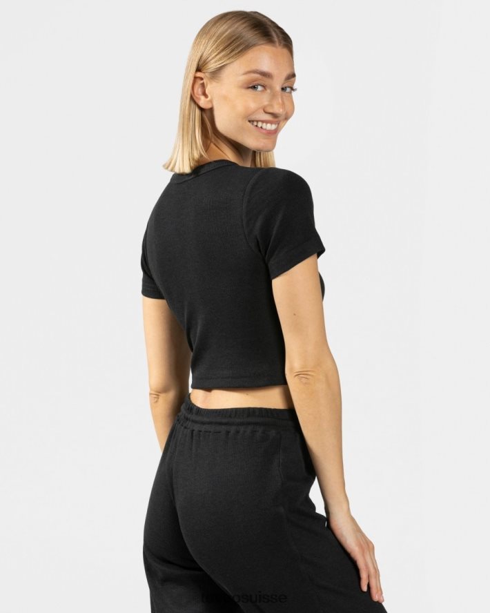 vêtements femmes TEVEO 40204P486 t-shirt décontracté noir