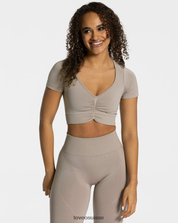 vêtements femmes TEVEO 40204P487 haut court de mise au point poussière