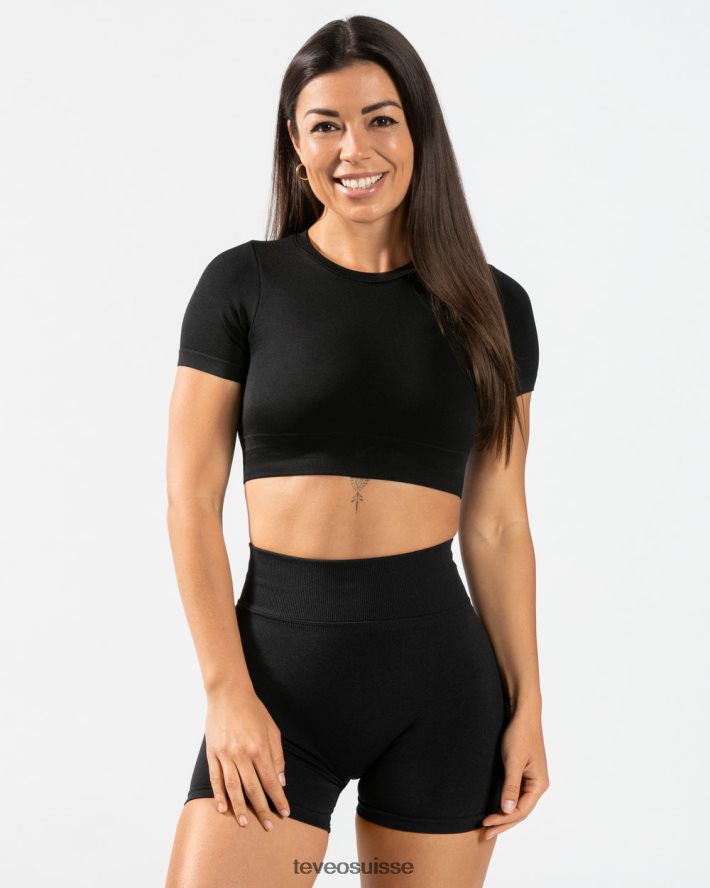 vêtements femmes TEVEO 40204P488 t-shirt découpé pour tous les jours noir
