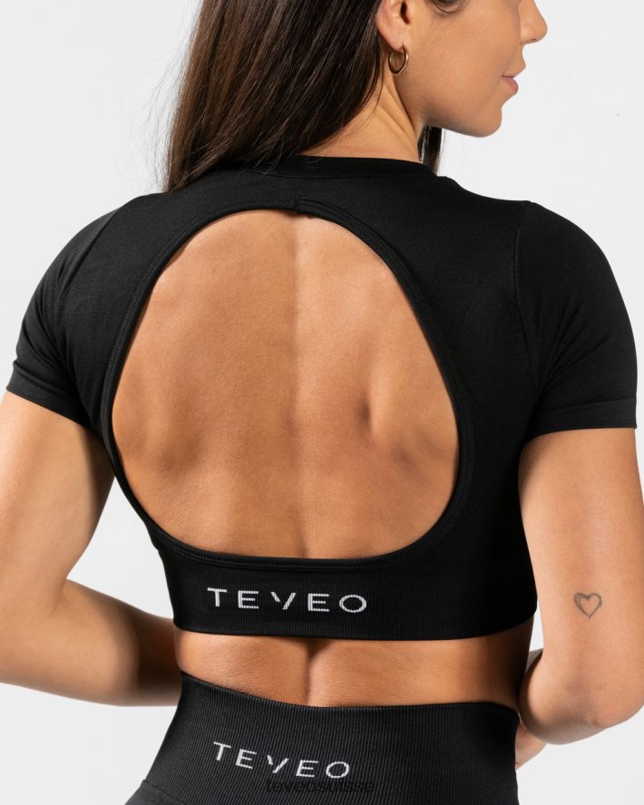vêtements femmes TEVEO 40204P488 t-shirt découpé pour tous les jours noir