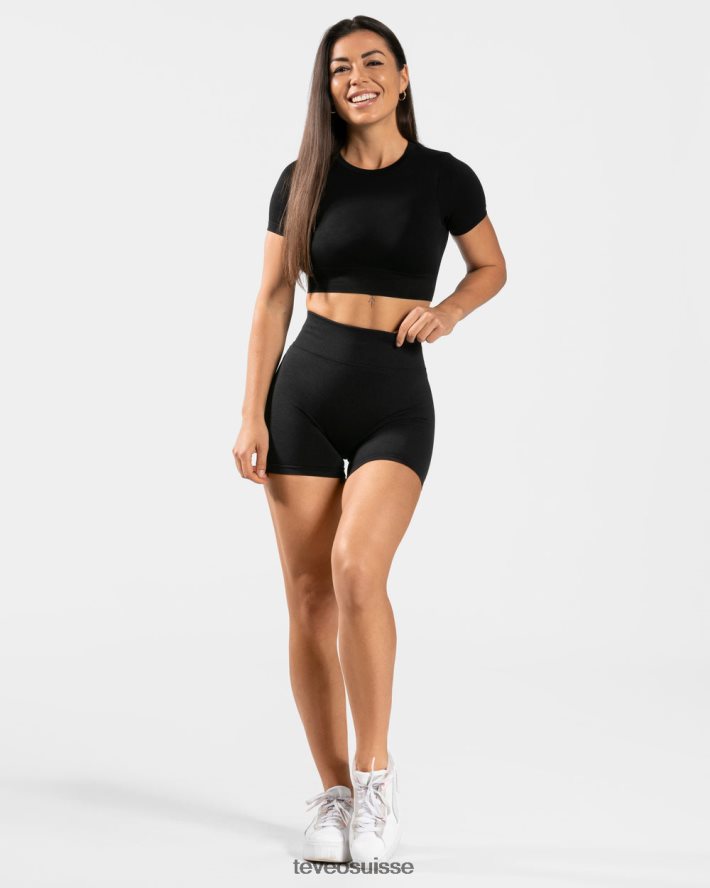 vêtements femmes TEVEO 40204P488 t-shirt découpé pour tous les jours noir