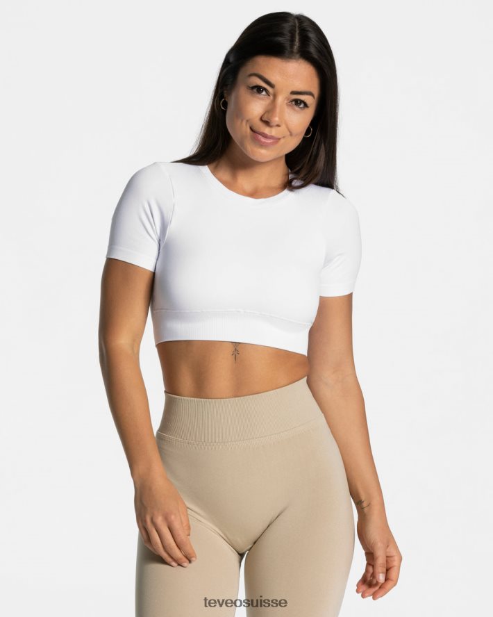 vêtements femmes TEVEO 40204P489 t-shirt découpé pour tous les jours blanc