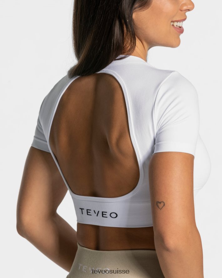 vêtements femmes TEVEO 40204P489 t-shirt découpé pour tous les jours blanc